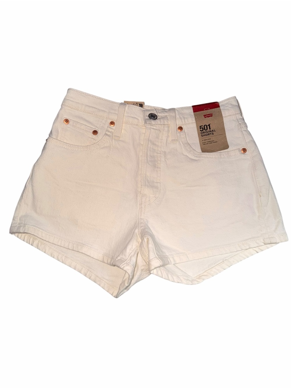 Levi's Cream 501 High-Rise Jean Shorts